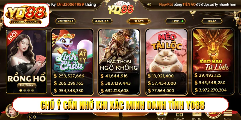 Chú ý cần nhớ khi xác minh danh tính YO88