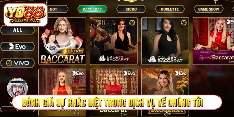 Đánh giá sự khác biệt trong dịch vụ về chúng tôi